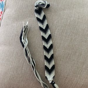 Black & White Chevron Braided Bracelet